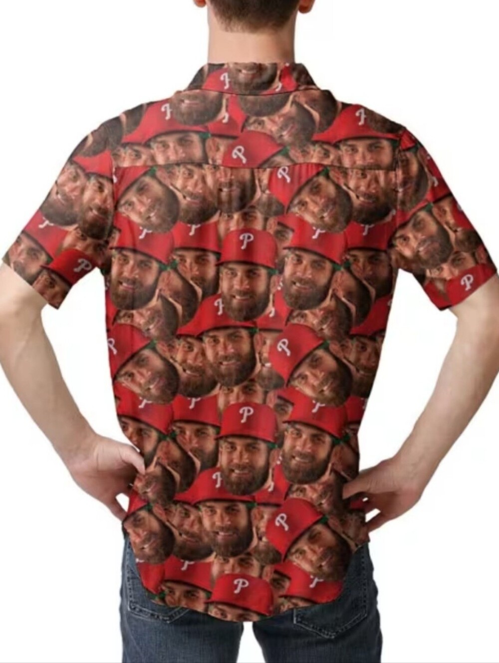NWT Bryce Harper Forever Collectibles Phillies Face Sublimated Shirt(Mens Large) - Picture 6 of 6